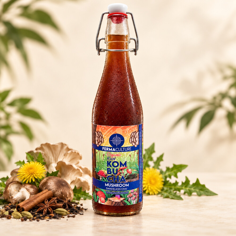 Mushroom Dandelion Chai bottle